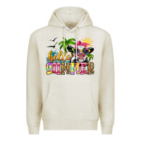 Oatmeal Heather hello summer cow Premium Hoodie - Zillion Design Studio