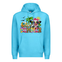 Ocean Blue hello summer cow Premium Hoodie - Zillion Design Studio