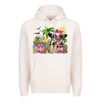 Pale Pink hello summer cow Premium Hoodie - Zillion Design Studio