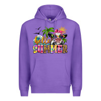 Purple hello summer cow Premium Hoodie - Zillion Design Studio