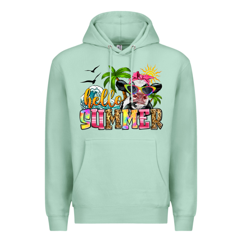 Hello Summer Cow Premium Hoodie by Zillion Design Studio | Teevron