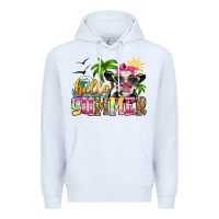 White hello summer cow Premium Hoodie - Zillion Design Studio