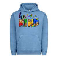 Pigment Pebble Blue be kind Urban Hoodie - Zillion Design Studio