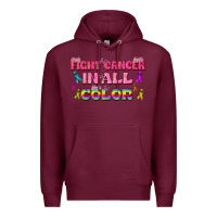 Burgundy Fight Cancer In All Color Premium Hoodie - texasbilliewilder