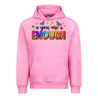 Fuchsia Pink you are enough Urban Hoodie - Zillion Design Studio