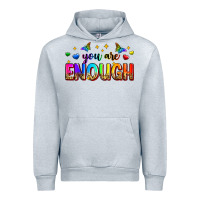 Heather Grey you are enough Urban Hoodie - Zillion Design Studio