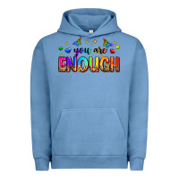 Pigment Pebble Blue you are enough Urban Hoodie - Zillion Design Studio