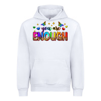 White you are enough Urban Hoodie - Zillion Design Studio