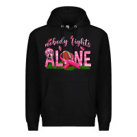 Black Football Nobody Fights Alone Premium Hoodie - texasbilliewilder
