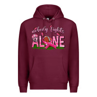 Burgundy Football Nobody Fights Alone Premium Hoodie - texasbilliewilder