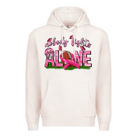 Pale Pink Football Nobody Fights Alone Premium Hoodie - texasbilliewilder