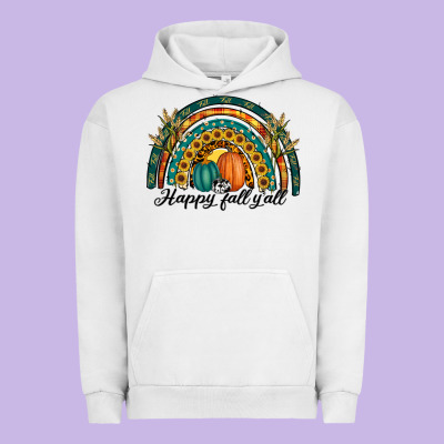 Happy Fall Y'all Rainbow Urban Hoodie Designed By Ranaportraitstore