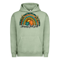 Pigment Oil Green happy fall y'all rainbow Urban Hoodie - RanaPortraitStore