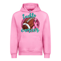 Fuchsia Pink Tackle Cancer Football Urban Hoodie - texasbilliewilder
