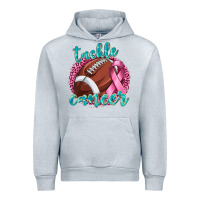 Heather Grey Tackle Cancer Football Urban Hoodie - texasbilliewilder