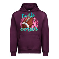 Mauve Wine Tackle Cancer Football Urban Hoodie - texasbilliewilder