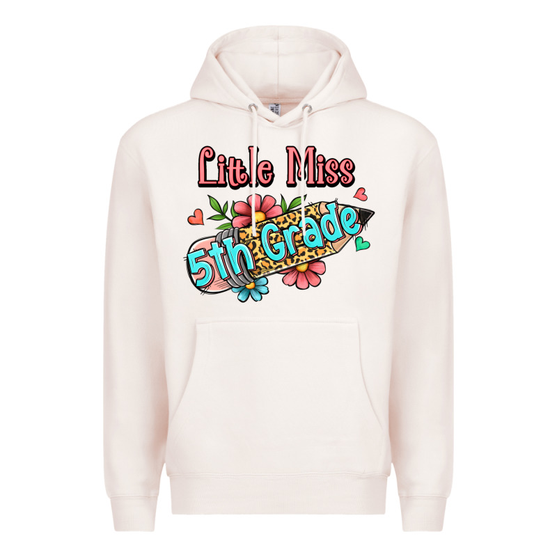Little Miss Fifth Grade Premium Hoodie by RanaPortraitStore | Teevron