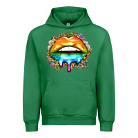 Emerald rainbow lips Urban Hoodie - Zillion Design Studio