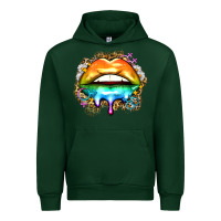 Forest Green rainbow lips Urban Hoodie - Zillion Design Studio