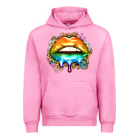 Fuchsia Pink rainbow lips Urban Hoodie - Zillion Design Studio
