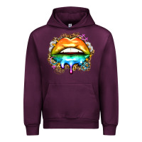 Mauve Wine rainbow lips Urban Hoodie - Zillion Design Studio