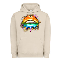 Pigment French Oak rainbow lips Urban Hoodie - Zillion Design Studio