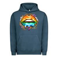 Pigment Midnight Navy rainbow lips Urban Hoodie - Zillion Design Studio