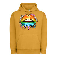 Pigment Peanut Butter rainbow lips Urban Hoodie - Zillion Design Studio