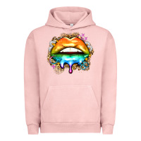 Pigment Salmon rainbow lips Urban Hoodie - Zillion Design Studio