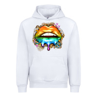 White rainbow lips Urban Hoodie - Zillion Design Studio