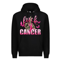 Black Fuck Cancer with Butterflies Premium Hoodie - texasbilliewilder