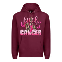 Burgundy Fuck Cancer with Butterflies Premium Hoodie - texasbilliewilder