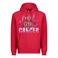 Cardinal Fuck Cancer with Butterflies Premium Hoodie - texasbilliewilder