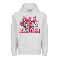 Dove Grey Fuck Cancer with Butterflies Premium Hoodie - texasbilliewilder