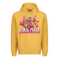 Mustard Fuck Cancer with Butterflies Premium Hoodie - texasbilliewilder