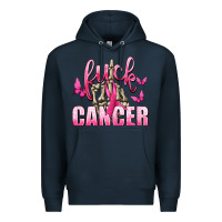 Navy Fuck Cancer with Butterflies Premium Hoodie - texasbilliewilder