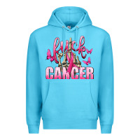 Ocean Blue Fuck Cancer with Butterflies Premium Hoodie - texasbilliewilder