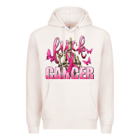 Pale Pink Fuck Cancer with Butterflies Premium Hoodie - texasbilliewilder