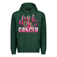 Sports Green Fuck Cancer with Butterflies Premium Hoodie - texasbilliewilder