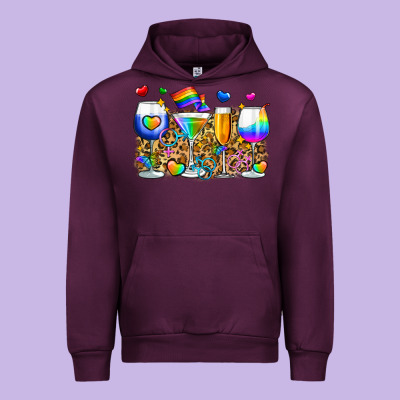 Pride Wine Cups Urban Hoodie Designed By Zillion Design Studio