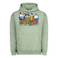 Pigment Oil Green pride wine cups Urban Hoodie - Zillion Design Studio
