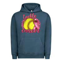 Pigment Midnight Navy Tackle Cancer Softball Urban Hoodie - texasbilliewilder