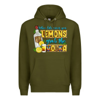 Army Green when life gives you lemons grab the vodka Premium Hoodie - Zillion Design Studio