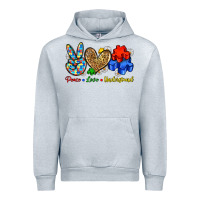 Heather Grey peace love understand Urban Hoodie - Zillion Design Studio
