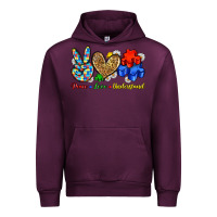 Mauve Wine peace love understand Urban Hoodie - Zillion Design Studio