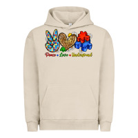 Pigment French Oak peace love understand Urban Hoodie - Zillion Design Studio
