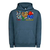 Pigment Midnight Navy peace love understand Urban Hoodie - Zillion Design Studio