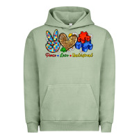 Pigment Oil Green peace love understand Urban Hoodie - Zillion Design Studio