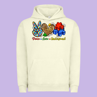 Peace Love Understand Urban Hoodie Designed By Zillion Design Studio