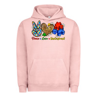 Pigment Salmon peace love understand Urban Hoodie - Zillion Design Studio